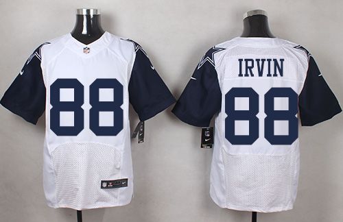 Nike Cowboys #88 Michael Irvin White Men's Stitched NFL Elite Rush Jersey - Click Image to Close